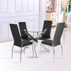 4-6 Seater Glass Round Dining Table Chrome Cross Legs Home Kitchen Dining Room