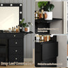 Vanity Desk with Power Outlet, Makeup Vanity with Mirror, Dressing Table Drawers