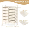 15 Drawers Storage Trolley Mobile Rolling Utility Cart-White