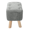 Chesterfield Upholstered Buttoned Footstool Pouffe Foot Stool Linen Bench Seat