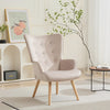 Modern Single Sofa Chair - Beige Solid Wood Leisure Chair High Back Armchair NEW