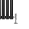 Vertical Radiator Black Oval Column Single 1600 x 392 Tall Upright Modern Rads
