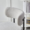 Set of 4 Boucle Dining Chairs with Oversized Seat Round Kitchen Chairs Grey