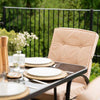 6 Seater Metal Garden Furniture Table Chairs Set Parasol Patio Beige Outdoor
