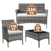 4 Piece Rattan Garden Furniture Set Table Chairs Sofa Wicker Outdoor Patio Set