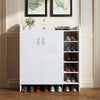 White Shoe Cabinet Storage Rack Stand Door 5 Drawers Hallway Cupboard Shoe Tidy