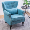 Upholstered Fabric Armchair Wing Fireside Chair Lounge Sofa Cushioned Seat