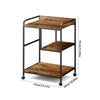 3-Tier Mobile Printer Stand with Storage Shelf Rolling Printer Cart Home Office