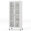 Wooden Storage Cabinet Mobile Food Pantry Cupboard Modern Kitchen Sideboard