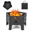 Outdoor Wood Burning Pit Portable Plug Fire Pit Pentagon Heavy Duty Firepit