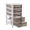 Plastic Storage Drawers Tower Unit Desktop Files Cabinet Make Up Box With Wheels