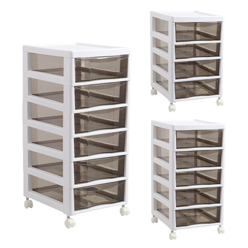 Drawer Storage Unit Box Tower Plastic Home Desktop Cosmetic Stationery ...