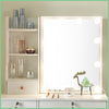 Vanity Dressing Table with Dimmable LED Light Sliding Mirror Shelves Makeup Desk