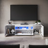 High Gloss White TV Stand Cabinet Unit Shelves Storage RGB LED Cupboard 180cm