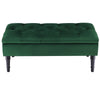 Velvet Ottoman Storage Pouffe Seat Green Stool with Lids Home Chair Stool Bench
