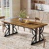 Rectangular Dining Table for 6-8,180cm Industrial Kitchen Table for Dinner Room
