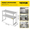 Double Overshelf Stainless Steel Overshelf 2-Tier 12" x 30" for Prep Table