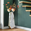 68cm Tall Floor Vase Sparkle Diamond Crushed Crystal Silver Mirrored Floor Vase