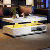 LED Coffee Table High Gloss Tea Table 2 Drawer Storage Modern Home Living Room