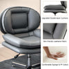 Upholstered Computer Chair Modern Swivel Armless Task Chairs-Grey
