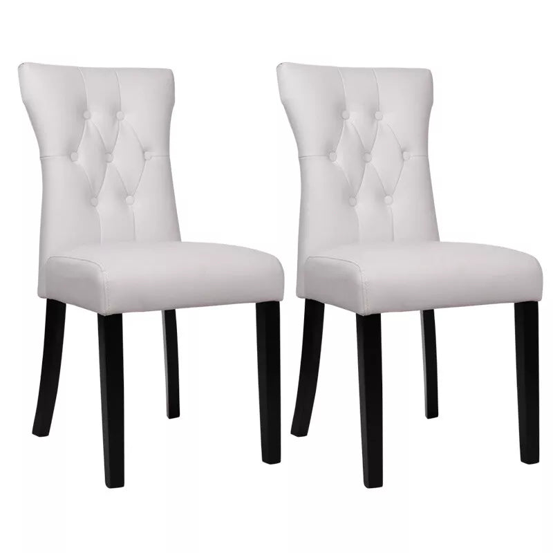 2/4Pcs Upholstered Dining Chair High Back Padded Seat with Door Knocker Kitchen