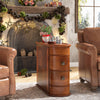 Tribesigns Solid Wood End Table, 2-Drawer Narrow Side Table,No Assembly Required