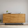 140cm Sideboard Oak Matt | Modern Storage Cabinet | Push to Open | Metal Legs