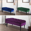 Upholstered Flip Foot Rest Storage Ottoman Window Seat End Stool PU/Velvet/Linen