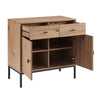 Dusk Willow Oak Effect & Black Metal 2 Door Sideboard With Drawers RRP £299