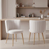 2/4× Teddy Fleece Dining ChairCurved Backrest Kitchen Living Room Side Chairs