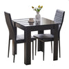 Small Space Dining Set 3Pcs Square Dining Table+ 2 Dining Chair Set Black Wooden