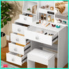Vanity Dressing Table Set Makeup Desk with 3-Color LED Lighted Mirror 6 Drawers