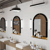 Retro Arched Wall Mirror with Shelf Anti-rust Farmhouse Vanity Mirror Over Sink