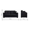 Luxury 2, 3 Seater Linen Fabric Couch Sofa Armchair with 2 Pillows Living Room