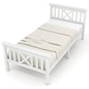 Single Bed 3ft White Solid Pine Wooden Bed Frame w/ 2 Storage Drawers 90x190 cm