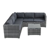 5 Seater Rattan Furniture Set Lounge Corner Sofa Set Table w/ Cover Garden Patio