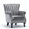 Wing Back Armchair Grey High Wingback Chair Occasional Accent Seat Vintage Sofa
