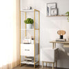 Shelving Storage Organizer Living Room 5-Tier Bookshelf w/Shelves-White