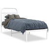 Metal Bed Frame with Headboard White 75x190 Small P5E3