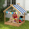 Kids Wooden House Designed Sandbox Children Outdoor Toy Set Garden Pit NEW UK