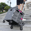 Folding Shopping Trolley Box 55L Camping Picnic Boot Cart Storage Stair Climbing