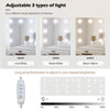 LED Vanity Table Set Dressing Table with 5 Drawers and Mirror Makeup Desk Stool