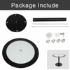 90 Round Dining Table Glass Kitchen Dining Room Lounge Black Only Table NO Chair