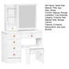 Dressing Table With Sliding Mirror 6 Drawers Open Shelves Vanity Desk