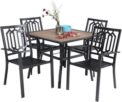 5Pcs Outdoor Furniture Set Patio Furniture Set Garden Larger Metal Dining Table