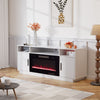 60'' TV Stand with 30'' Electric Fireplace Storage Cabinet Media Entertainment