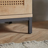 Rattan TV Unit Cabinet Stand Wood Effect 2 Door Storage Shelves | VonHaus