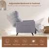 Push Back Recliner Chair Linen Fabric Reclining Armchair w/ Adjustable Backrest