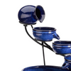 Solar Blue Neptune Ceramic Trickle Cascade Outdoor Garden Water Fountain Feature