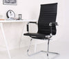 Cantilever PU Leather Dining Carver Side Arm Chairs Seat Home Office Chrome Legs